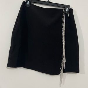 NWT GB Rhinestone Fringe Mini Skirt